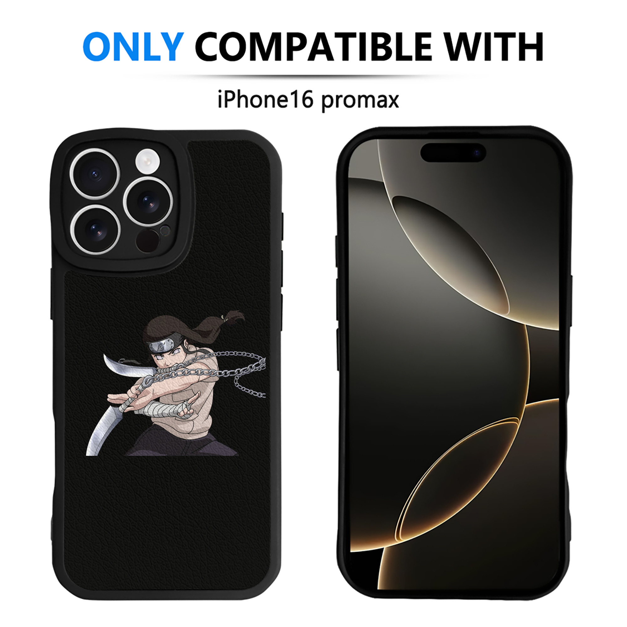 （画像用） NARUTO -ナルト- 日向ネジ Hyūga Neji 【iPhone 16シリーズ対応】シリコンスマホケース（レザー調） 材質：シリコン